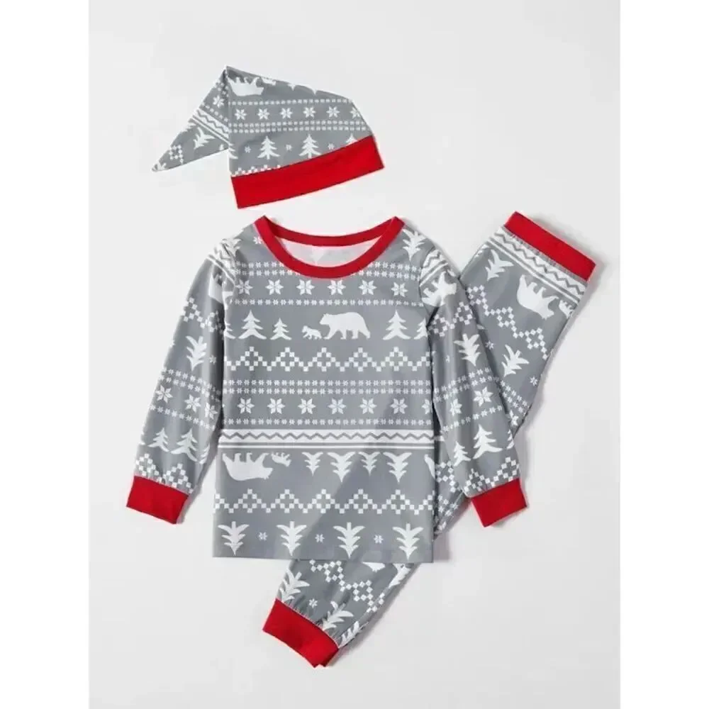 NEW PatPat Toddler Kids 3/4 2-piece Pajama & Hat Holiday Set